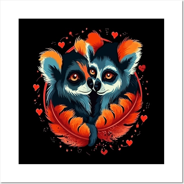 Lemur Valentine Day Wall Art by JH Mart